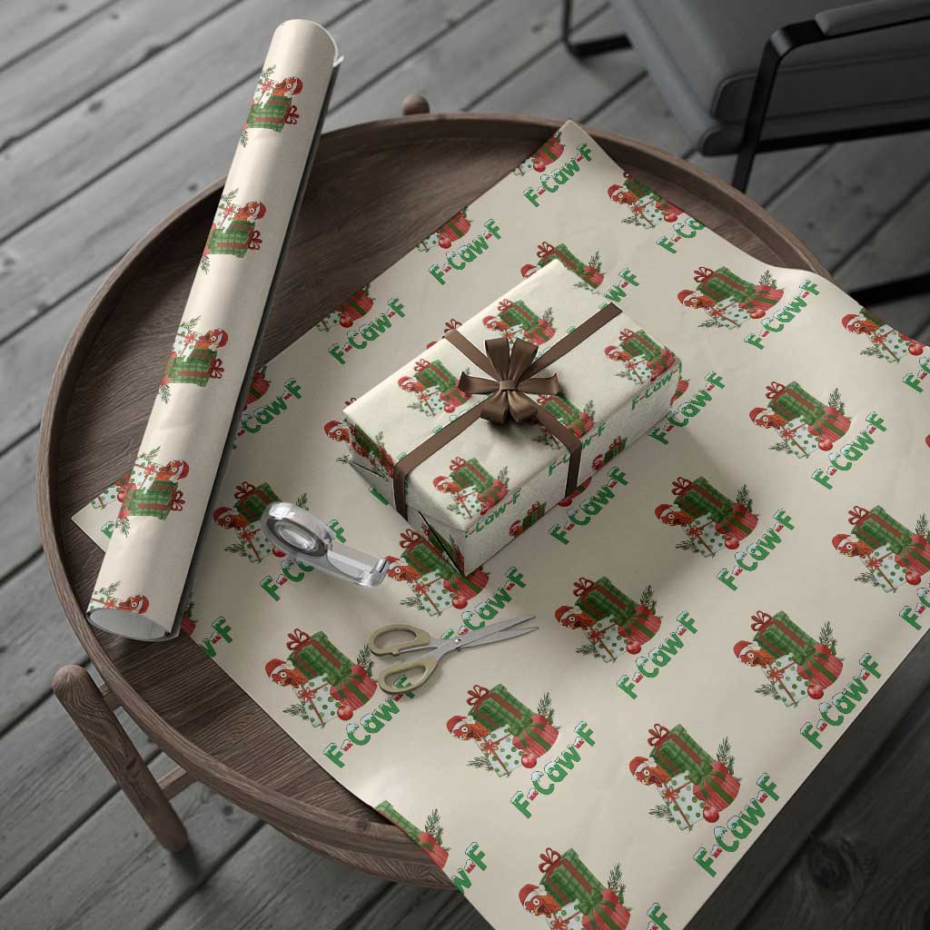 F Caw F Chicken Wrapping Paper Roll Funny Farm Life Holiday Gift TS12 Beige Print Your Wear