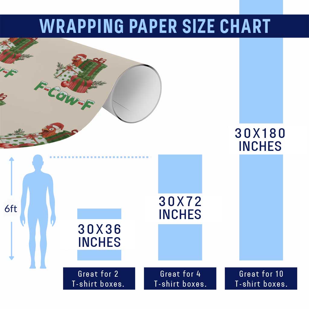 F Caw F Chicken Wrapping Paper Roll Funny Farm Life Holiday Gift TS12 Print Your Wear