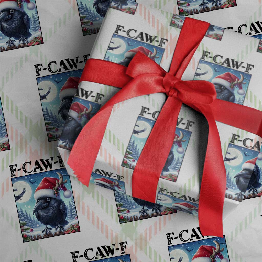 F Caw F Christmas Raven Wrapping Paper Roll Funny Bird Lover Gift TS12 Christmas Plaid Print Your Wear