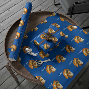 F-Caw-F Funny Silly Turkey Wrapping Paper Roll Happy Thanksgiving Day Family Dinner TS10 Blue Print Your Wear