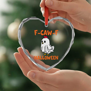 F Caw F Ghost Chicken Costume Heart Crystal Glass Ornament Funny Cute Halloween Poultry Lover TS02 Print Your Wear