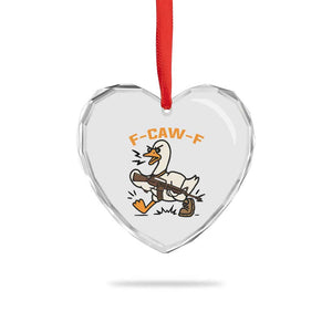 F Caw F Goose With Gun Heart Crystal Glass Ornament Funny Rebellious Gift TS12 Print Your Wear
