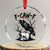F Caw F Gothic Christmas Raven Crystal Glass Ornament With Skull Funny Dark Holiday Humor Spooky Season TS02 Transparent Glass 3'' Circle Print Your Wear