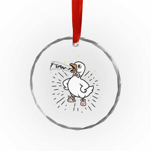 F Caw F Grumpy Goose Crystal Glass Ornament Funny Attitude Meme Gift TS12 Print Your Wear