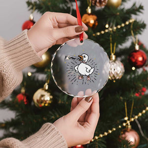 F Caw F Grumpy Goose Crystal Glass Ornament Funny Attitude Meme Gift TS12 Print Your Wear