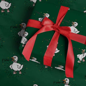 F Caw F Grumpy Goose Wrapping Paper Roll Funny Attitude Meme Gift TS12 Green Print Your Wear
