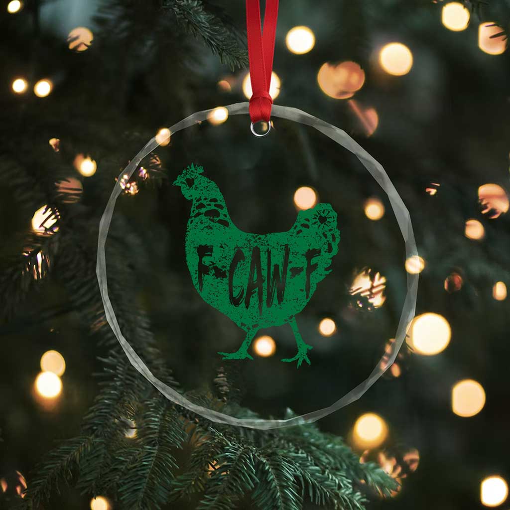 F Caw F Lucky Chicken Crystal Glass Ornament Funny St Patricks Day TS14 Print Your Wear