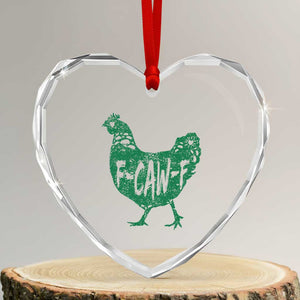 F Caw F Lucky Chicken Heart Crystal Glass Ornament Funny St Patricks Day TS14 Transparent Glass 3'' Heart Print Your Wear