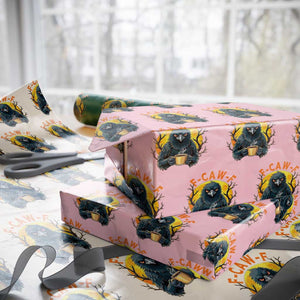 F Caw F Raven Coffee Wrapping Paper Roll Funny Halloween Sarcastic Gothic Bird with Attitude TS02 Light Pink Print Your Wear