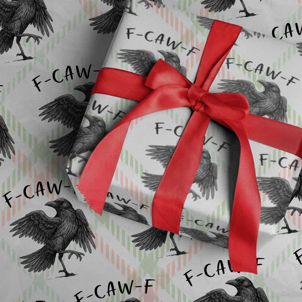 F Caw F Raven Graphic Wrapping Paper Roll Funny Sarcastic Bird with Attitude TS02 Christmas Plaid Print Your Wear