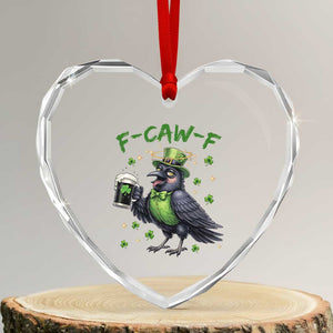 F Caw F Raven Lover Heart Crystal Glass Ornament Funny St Patricks Day Gift TS12 Transparent Glass 3'' Heart Print Your Wear