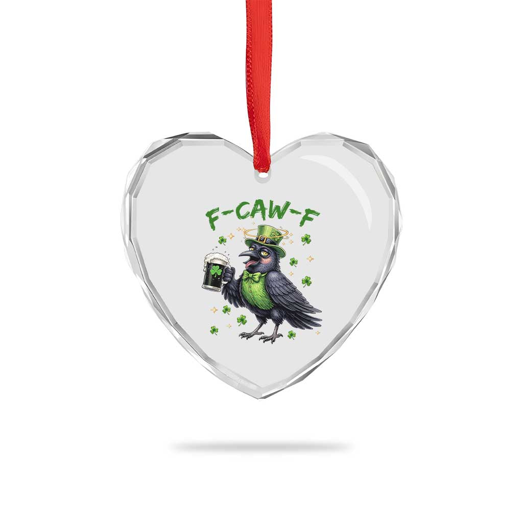 F Caw F Raven Lover Heart Crystal Glass Ornament Funny St Patricks Day Gift TS12 Print Your Wear