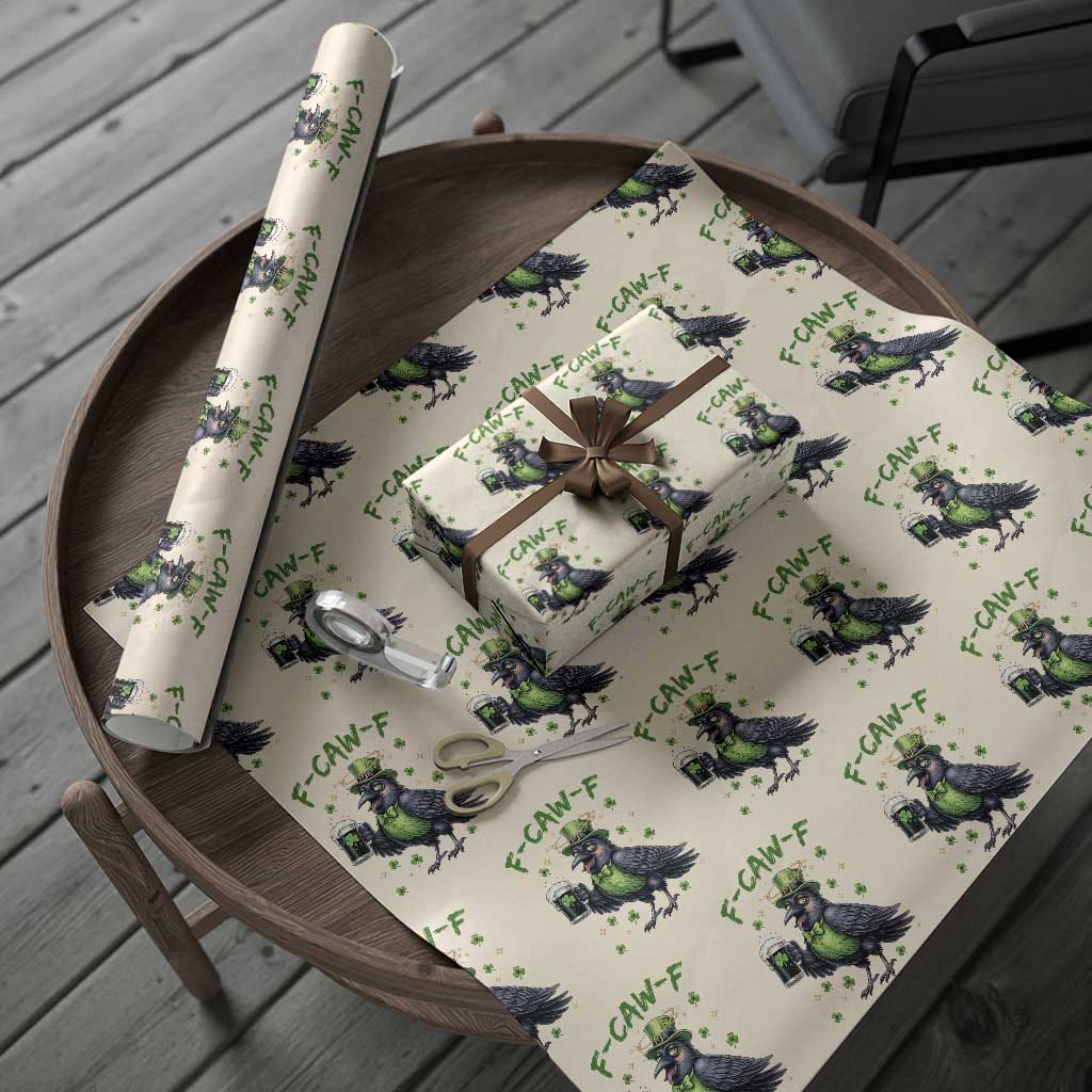 F Caw F Raven Lover Wrapping Paper Roll Funny St Patricks Day Gift TS12 Beige Print Your Wear