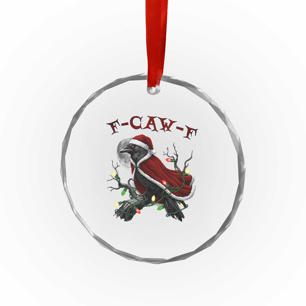 F Caw F Raven Sarcastic Joke Crystal Glass Ornament Holiday Gag Gift TS12 Print Your Wear