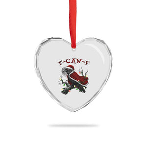 F Caw F Raven Sarcastic Joke Heart Crystal Glass Ornament Holiday Gag Gift TS12 Print Your Wear