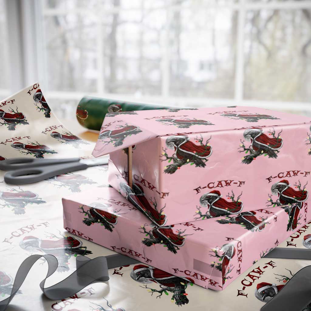 F Caw F Raven Sarcastic Joke Wrapping Paper Roll Holiday Gag Gift TS12 Light Pink Print Your Wear