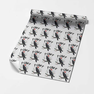F Caw F Raven Xmas Wrapping Paper Roll Funny Dark Holiday Humor Spooky Season TS02 White Print Your Wear