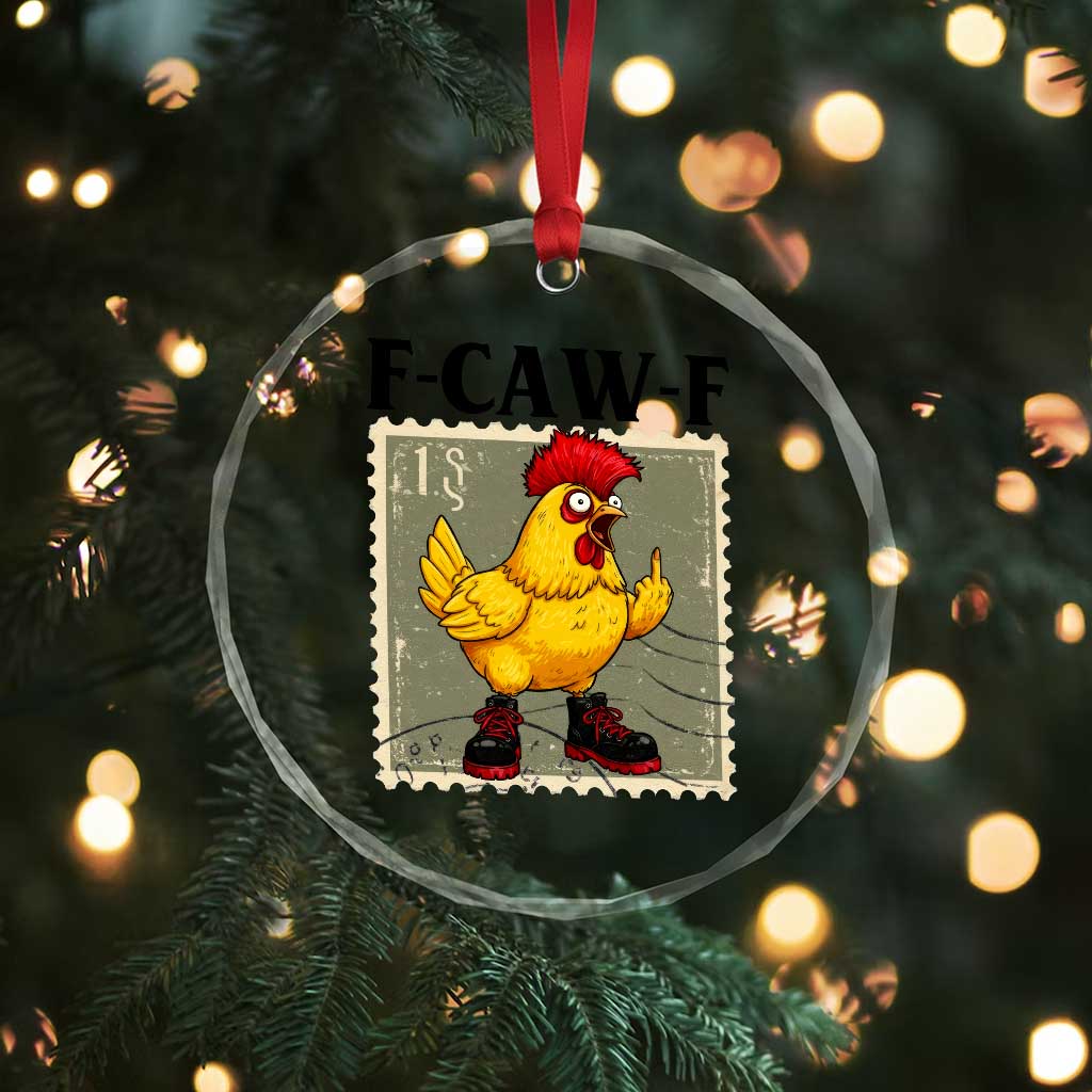 F Caw F Screaming Chicken Crystal Glass Ornament Metal Heavy Punk Rock Music TS10 Print Your Wear