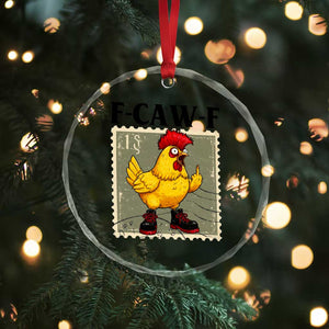 F Caw F Screaming Chicken Crystal Glass Ornament Metal Heavy Punk Rock Music TS10 Print Your Wear
