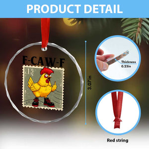 F Caw F Screaming Chicken Crystal Glass Ornament Metal Heavy Punk Rock Music TS10 Print Your Wear