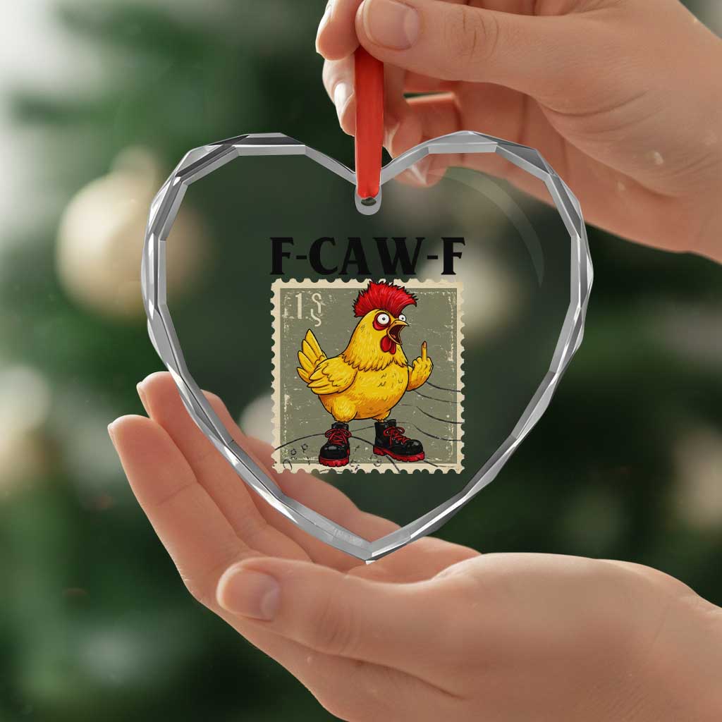 F Caw F Screaming Chicken Heart Crystal Glass Ornament Metal Heavy Punk Rock Music TS10 Print Your Wear