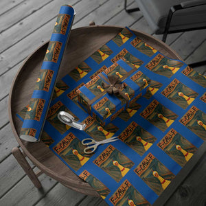F Caw F Screaming Chicken Wrapping Paper Roll Funny Fawk Off Meme TS10 Blue Print Your Wear