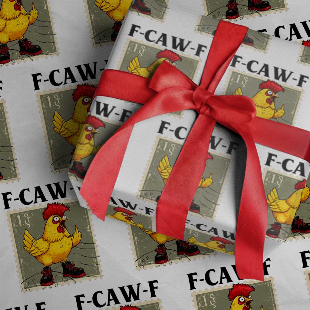 F Caw F Screaming Chicken Wrapping Paper Roll Metal Heavy Punk Rock Music TS10 White Print Your Wear