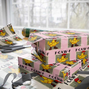 F Caw F Screaming Chicken Wrapping Paper Roll Metal Heavy Punk Rock Music TS10 Light Pink Print Your Wear