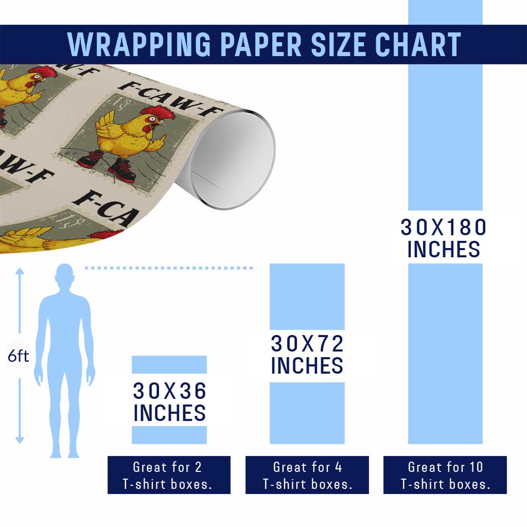 F Caw F Screaming Chicken Wrapping Paper Roll Metal Heavy Punk Rock Music TS10 Print Your Wear