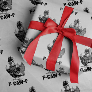 F Caw F Screaming Chicken Wrapping Paper Roll Metal Heavy Punk Rock Music Lovers TS10 White Print Your Wear