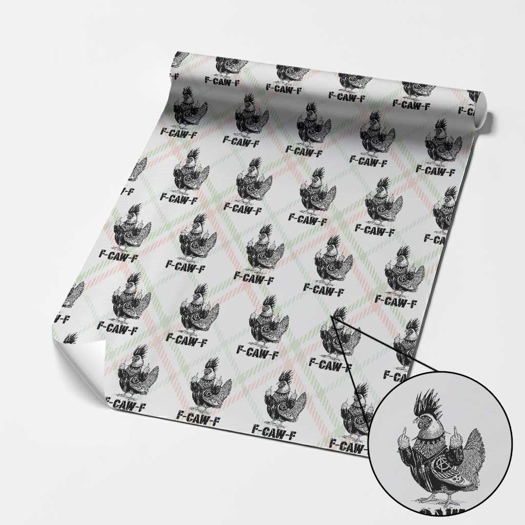 F Caw F Screaming Chicken Wrapping Paper Roll Metal Heavy Punk Rock Music Lovers TS10 Christmas Plaid Print Your Wear