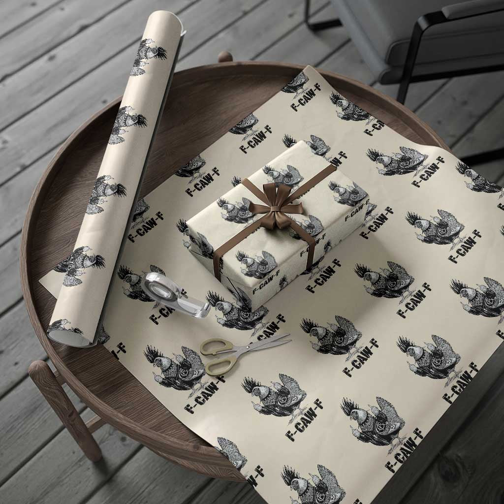 F Caw F Screaming Chicken Wrapping Paper Roll Metal Heavy Punk Rock Music Lovers TS10 Beige Print Your Wear