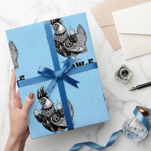 F Caw F Screaming Chicken Wrapping Paper Roll Metal Heavy Punk Rock Music Lovers TS10 Light Blue Print Your Wear