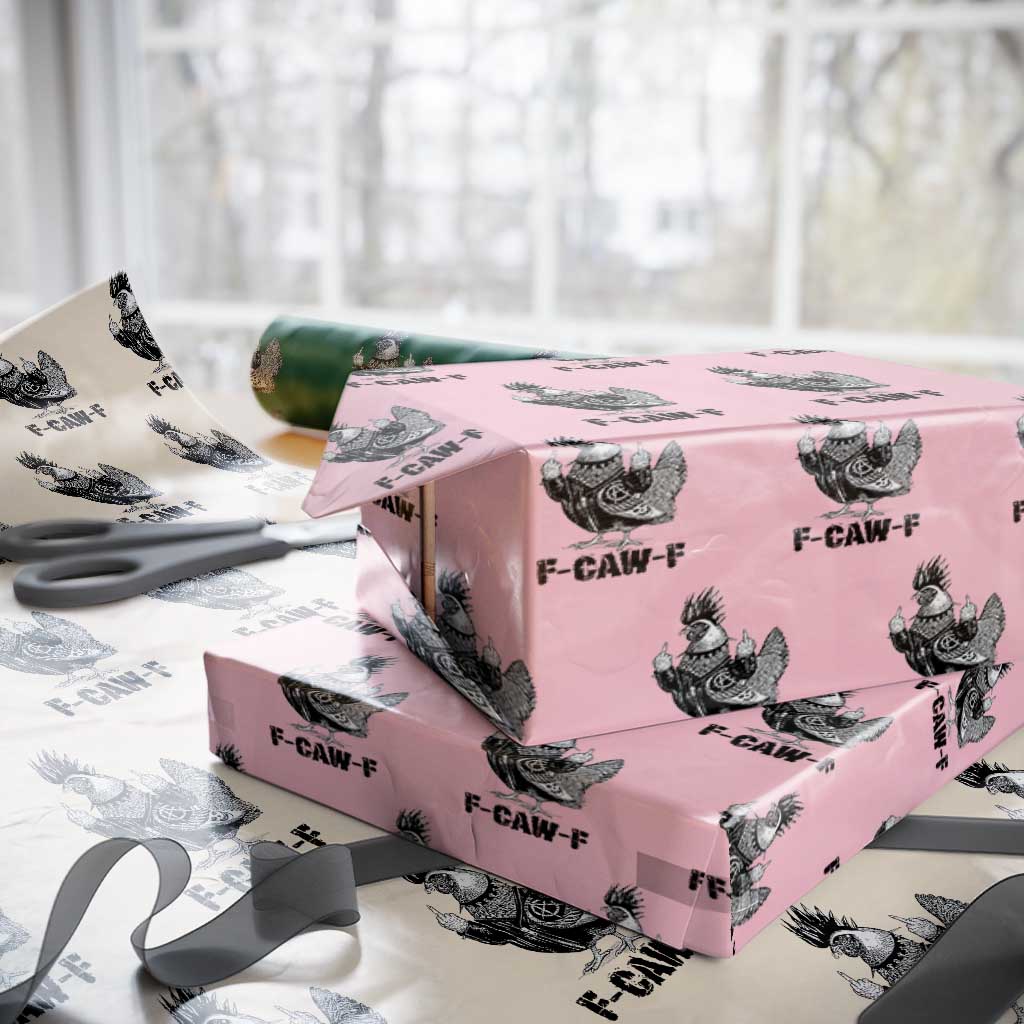 F Caw F Screaming Chicken Wrapping Paper Roll Metal Heavy Punk Rock Music Lovers TS10 Light Pink Print Your Wear