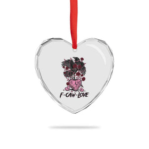 F Caw Love Heart Crystal Glass Ornament Funny Anti Valentines Day Gothic Bird Meme TS14 Print Your Wear