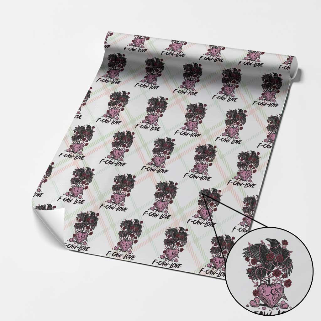 F Caw Love Wrapping Paper Roll Funny Anti Valentines Day Gothic Bird Meme TS14 Christmas Plaid Print Your Wear