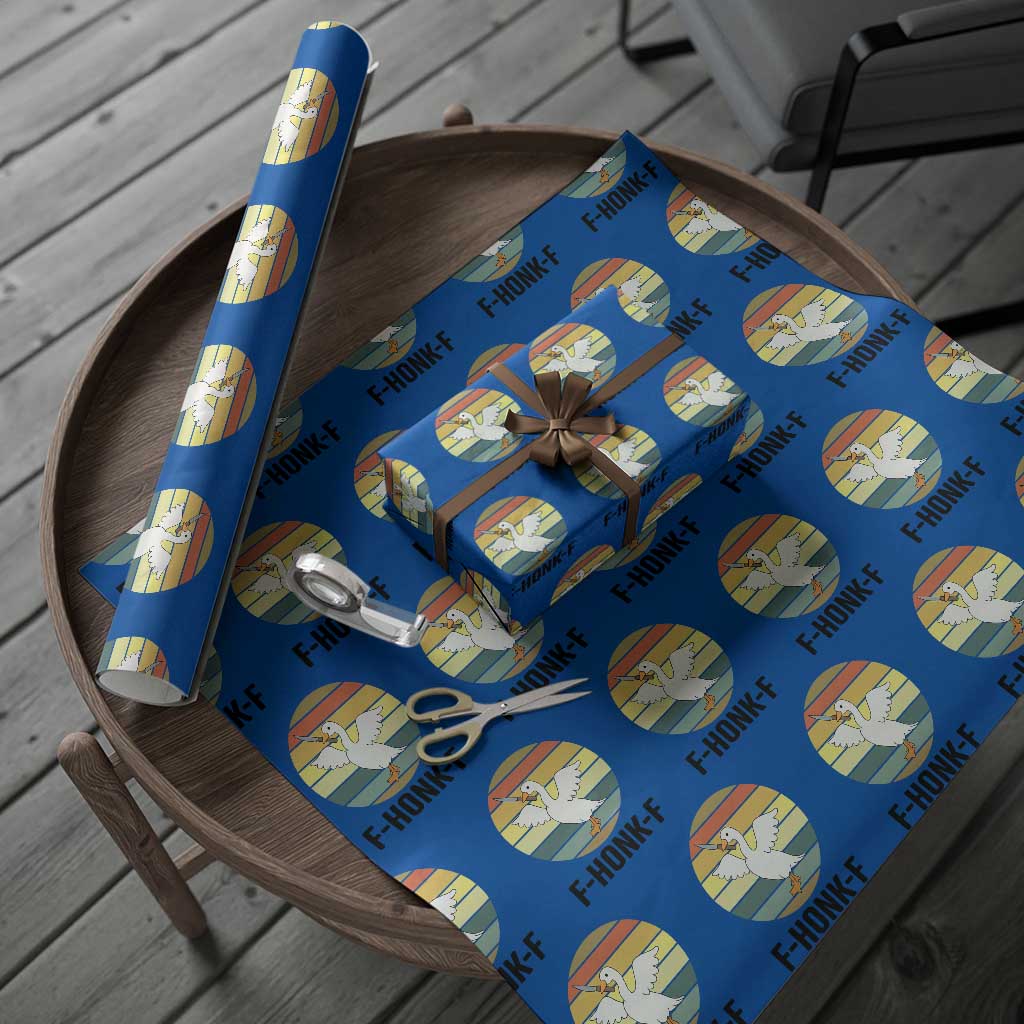 F Honk F Goose With Knife Wrapping Paper Roll Funny Chaotic Meme Gift TS12 Blue Print Your Wear