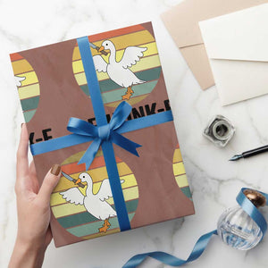 F Honk F Goose With Knife Wrapping Paper Roll Funny Chaotic Meme Gift TS12 Mocha Print Your Wear