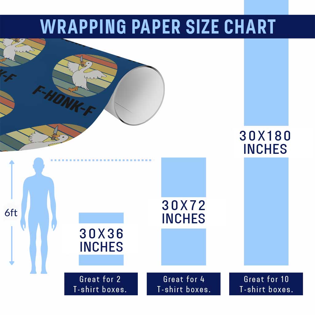 F Honk F Goose With Knife Wrapping Paper Roll Funny Chaotic Meme Gift TS12 Print Your Wear
