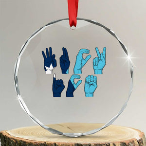 F Ice Out of Minneapolis Hand Signs Crystal Glass Ornament State Flag Justice Protest Resistance TS02 Transparent Glass 3'' Circle Print Your Wear