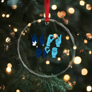 F Ice Out of Minneapolis Hand Signs Crystal Glass Ornament State Flag Justice Protest Resistance TS02 Print Your Wear