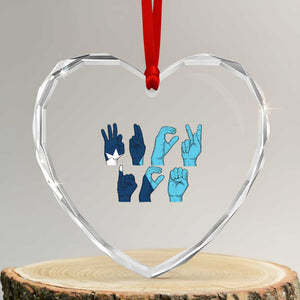 F Ice Out of Minneapolis Hand Signs Heart Crystal Glass Ornament State Flag Justice Protest Resistance TS02 Transparent Glass 3'' Heart Print Your Wear