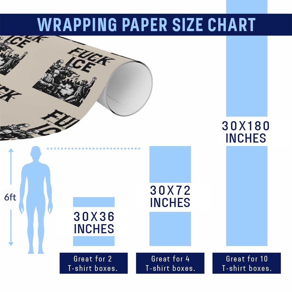 F Ice Riot Protest Graphic Wrapping Paper Roll Political Resistance Against Ice Violence TS02 Print Your Wear