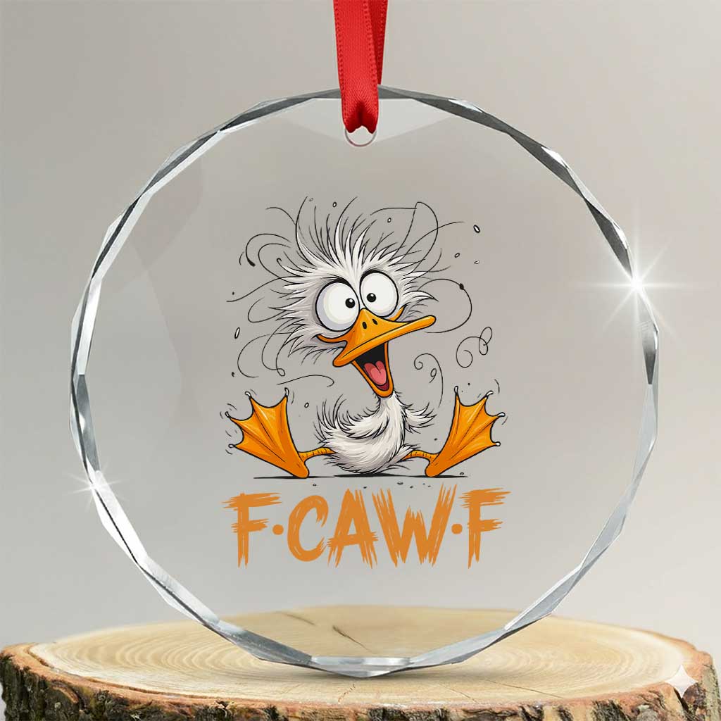F Quack F Duck Lover Crystal Glass Ornament Funny Farm Gift TS12 Transparent Glass 3'' Circle Print Your Wear