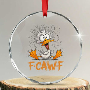 F Quack F Duck Lover Crystal Glass Ornament Funny Farm Gift TS12 Transparent Glass 3'' Circle Print Your Wear