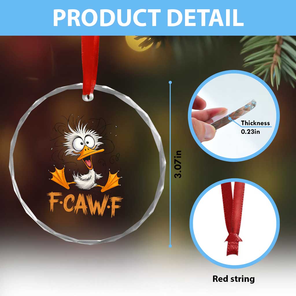 F Quack F Duck Lover Crystal Glass Ornament Funny Farm Gift TS12 Print Your Wear