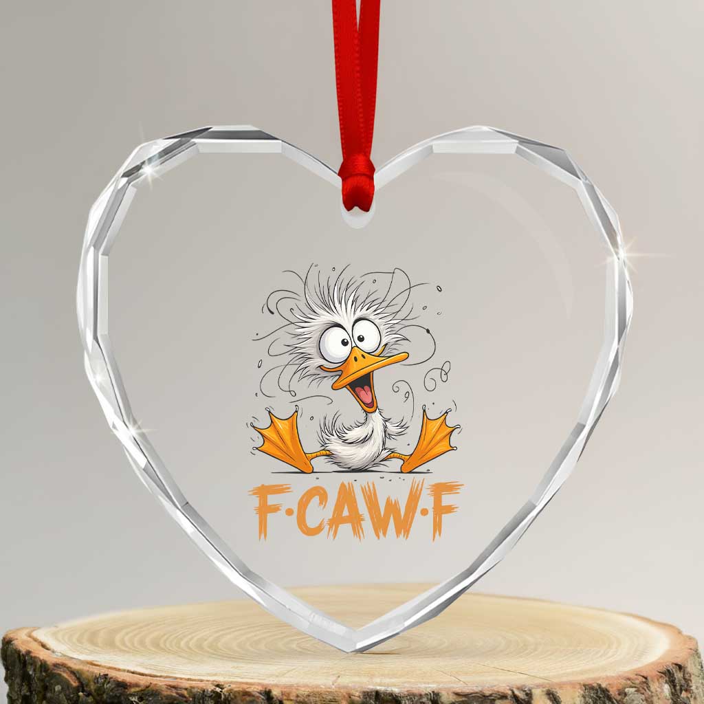 F Quack F Duck Lover Heart Crystal Glass Ornament Funny Farm Gift TS12 Transparent Glass 3'' Heart Print Your Wear