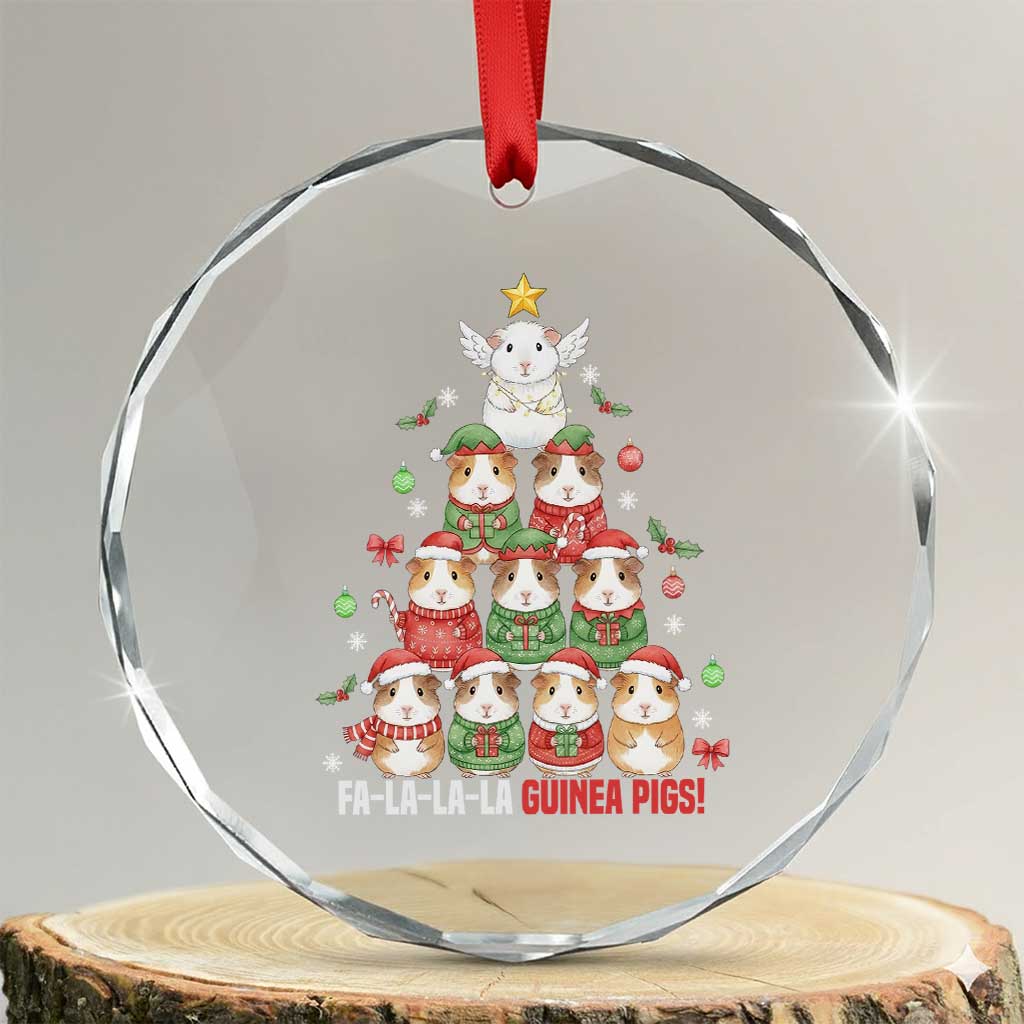 Fa La La La Guinea Pigs Crystal Glass Ornament Funny Christmas Cavy Lover Gift TS12 Transparent Glass 3'' Circle Print Your Wear