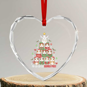 Fa La La La Guinea Pigs Heart Crystal Glass Ornament Funny Christmas Cavy Lover Gift TS12 Transparent Glass 3'' Heart Print Your Wear