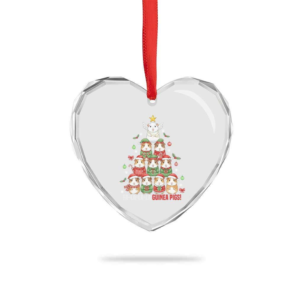 Fa La La La Guinea Pigs Heart Crystal Glass Ornament Funny Christmas Cavy Lover Gift TS12 Print Your Wear